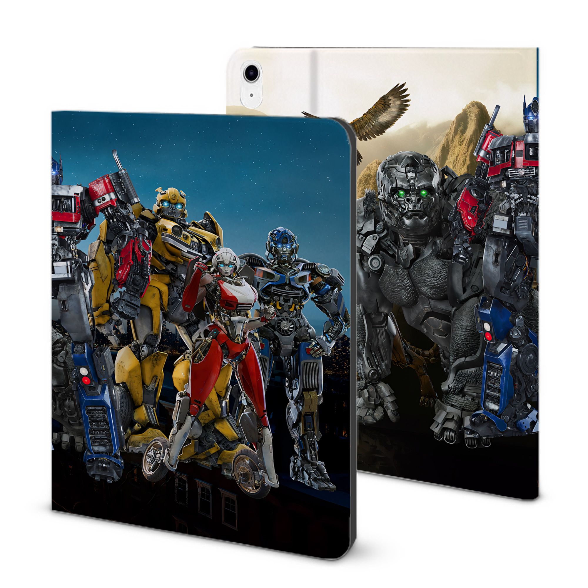 （画像用） Transformers トランスフォーマー IPad ケース ブック型 PUレザー TPU 耐衝撃 軽量 薄型 ペン収納なし 全面保護 IPad 各モデル対応